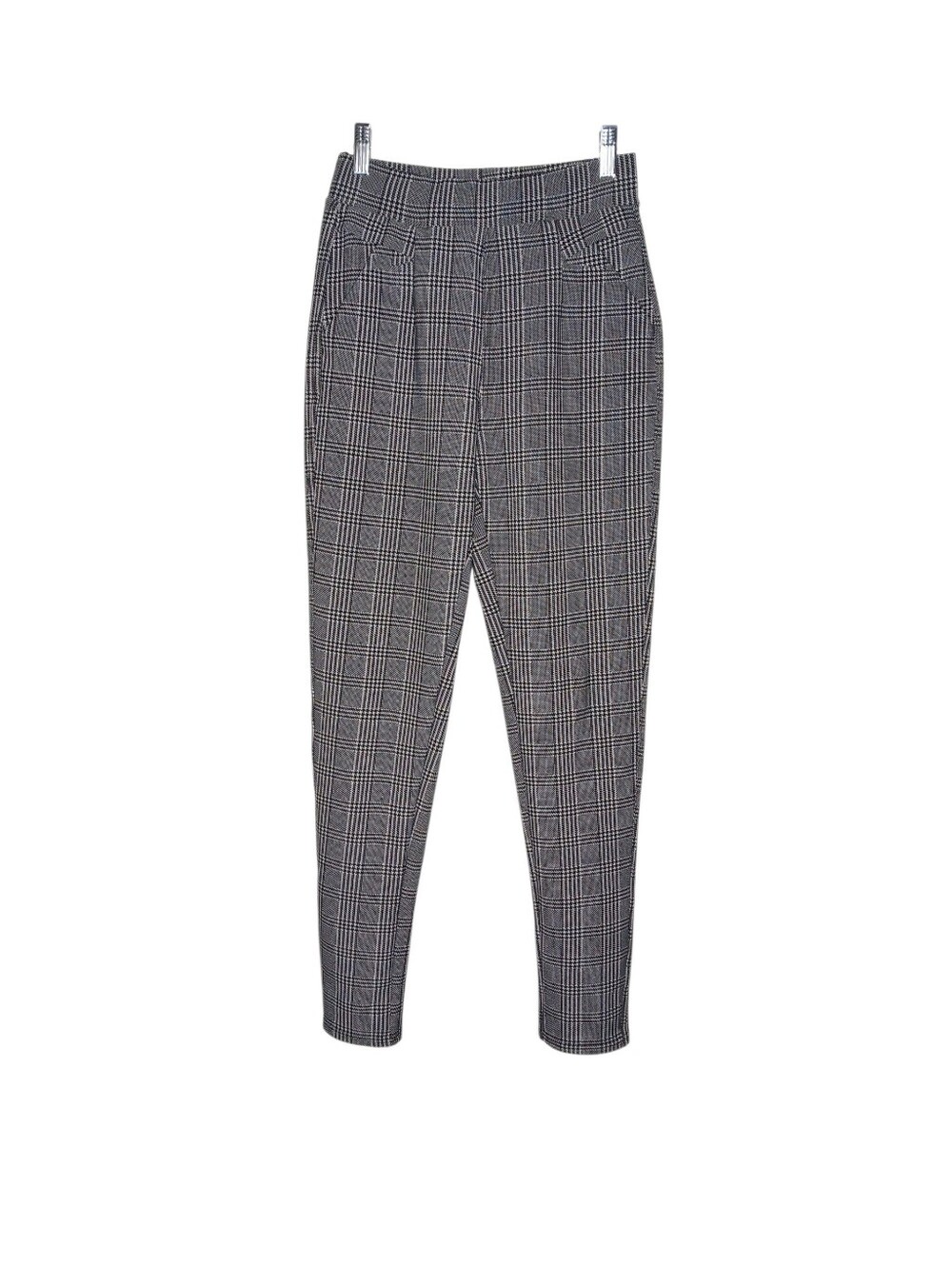 Indero Plaid Slim Ankle Pants - Black & White